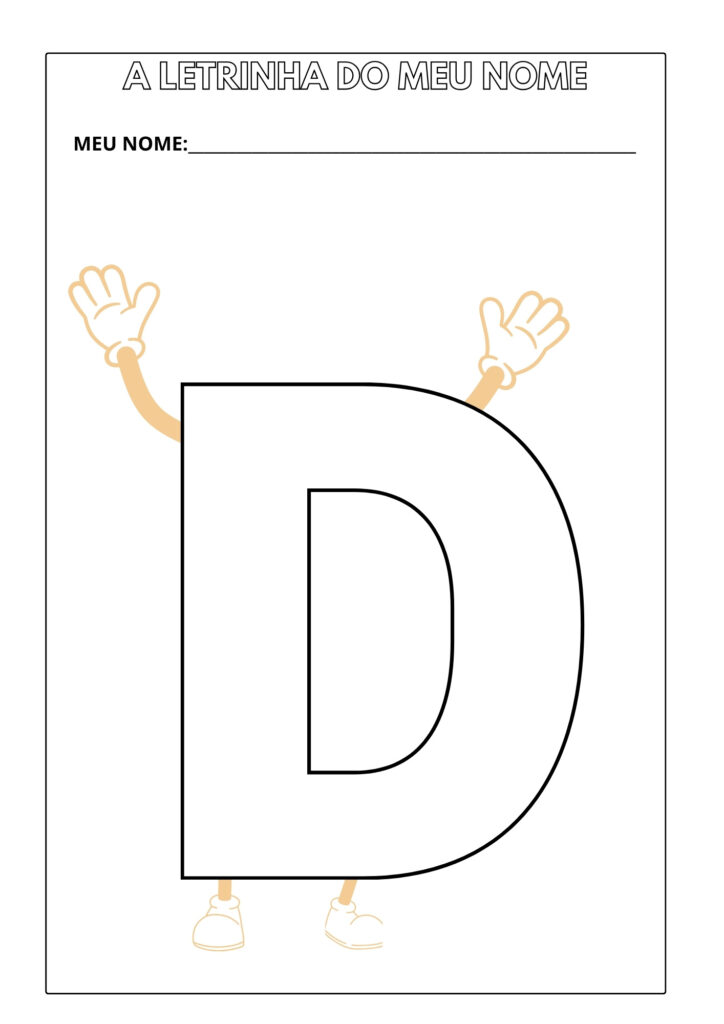 A atividade com a letrinha do nome