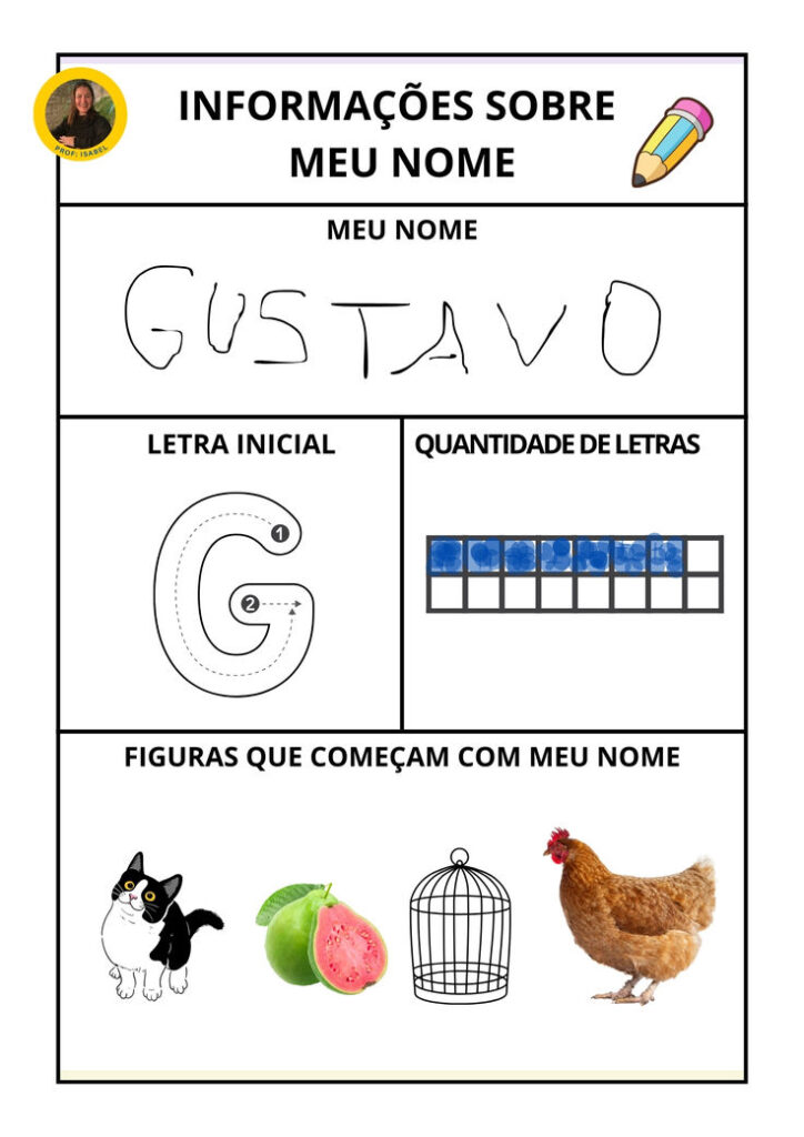 atividade com o nome educação infantil para imprimir